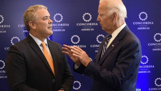 Iván Duque y Joe Biden. Créditos: Getty Images