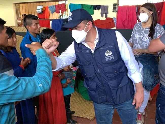 Defensoría se compromete con desplazados en Ituango a brindar retorno seguro. Foto: Cortesía Defensoría del Pueblo