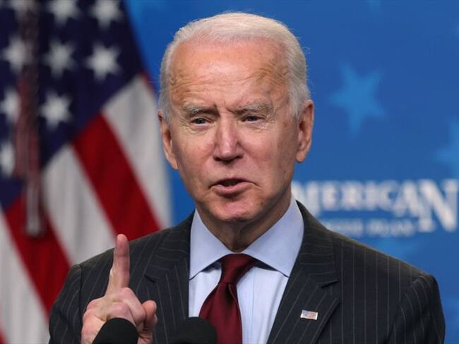 El presidente de Estados Unidos, Joe Biden, visitó este viernes Houston (Texas) después de un temporal que asoló con nieve y bajas temperaturas el estado de Texas. Foto: Getty Images