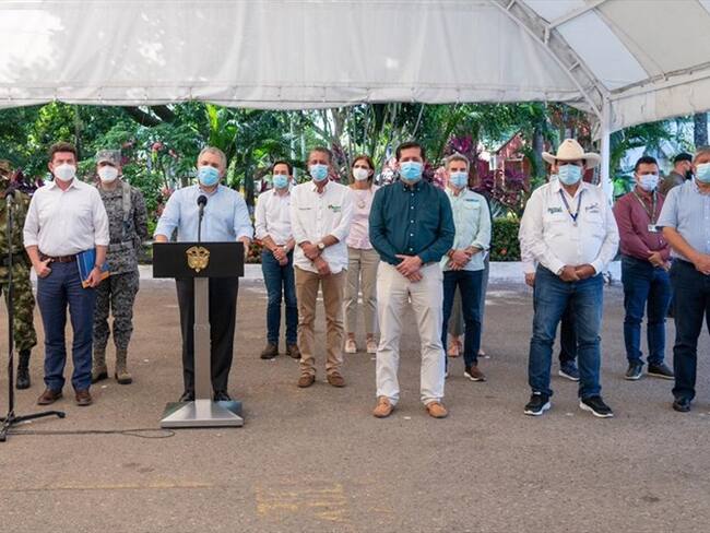 Duque anuncia recompensas para ubicar a responsables de bloqueos y vandalismo. Foto: Cortesía Presidencia