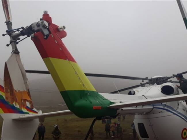 Helicóptero en el que viajaba el presidente Evo Morales sufrió una falla mecánica. Foto: Twitter